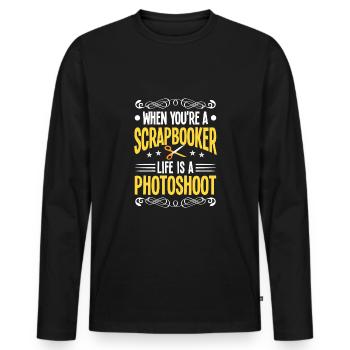 Basteln - Männer Premium Bio Langarmshirt - Schwarz - Vorne - Nico (187cm)
