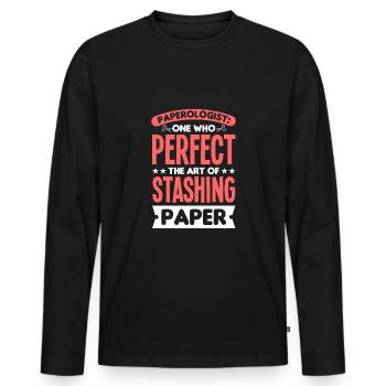 Basteln - Männer Premium Bio Langarmshirt - Schwarz - Vorne - Nico (187cm)