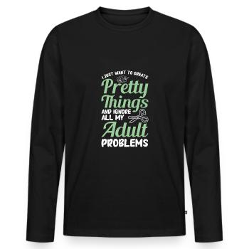 Basteln - Männer Premium Bio Langarmshirt - Schwarz - Vorne - Nico (187cm)