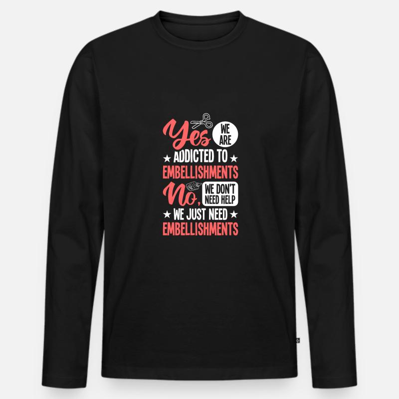 Basteln - Männer Premium Bio Langarmshirt - Schwarz