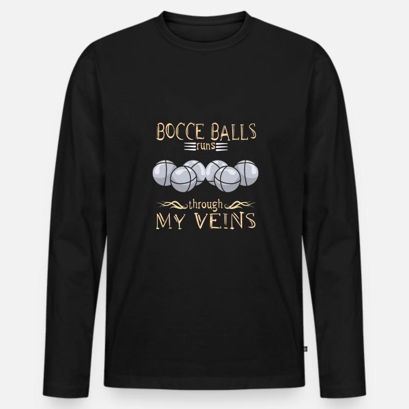 Bocce - Männer Premium Bio Langarmshirt - Schwarz