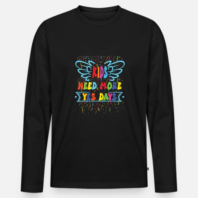 Yes Day - Männer Premium Bio Langarmshirt - Schwarz
