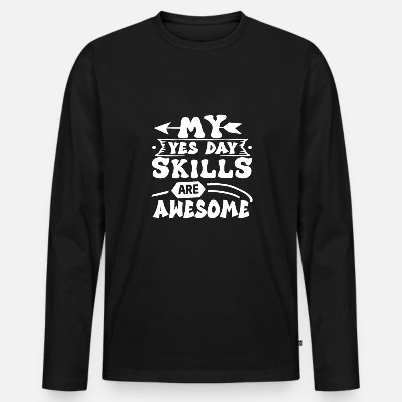 Yes Day - Männer Premium Bio Langarmshirt - Schwarz