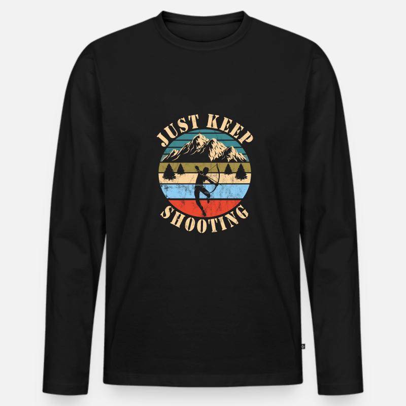 Bogen Jagd - Männer Premium Bio Langarmshirt - Schwarz