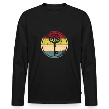 Escape Room - Men's Premium Organic Long Sleeve Shirt - black - Front - Nico (187cm)