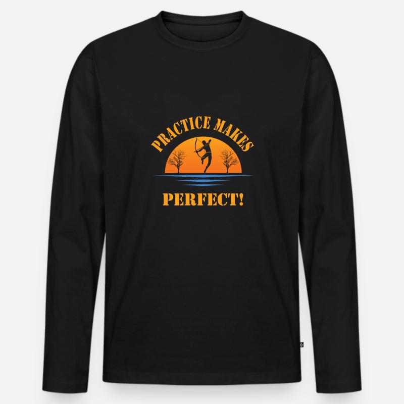 Bowfishing - Männer Premium Bio Langarmshirt - Schwarz