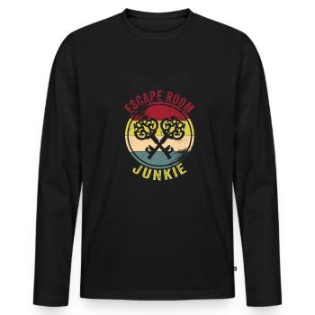 Escape Room - Men's Premium Organic Long Sleeve Shirt - black - Front - Nico (187cm)