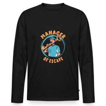 Escape Room - Men's Premium Organic Long Sleeve Shirt - black - Front - Nico (187cm)