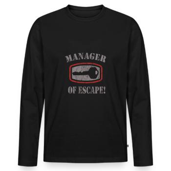 Escape Room - Men's Premium Organic Long Sleeve Shirt - black - Front - Nico (187cm)