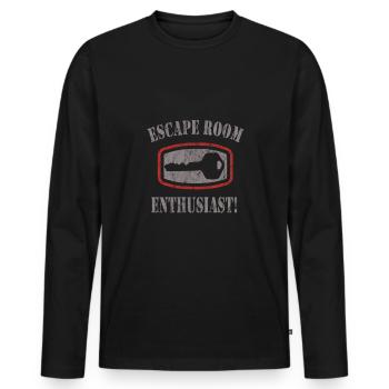 Escape Room - Men's Premium Organic Long Sleeve Shirt - black - Front - Nico (187cm)