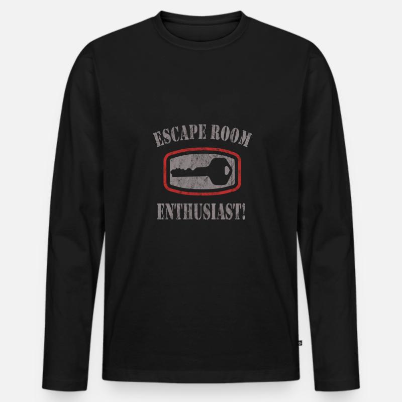 Escape Room - Männer Premium Bio Langarmshirt - Schwarz