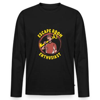 Escape Room - Men's Premium Organic Long Sleeve Shirt - black - Front - Nico (187cm)
