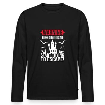 Escape Room - Men's Premium Organic Long Sleeve Shirt - black - Front - Nico (187cm)