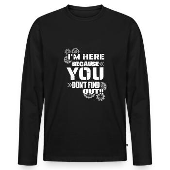 Escape Room - Men's Premium Organic Long Sleeve Shirt - black - Front - Nico (187cm)