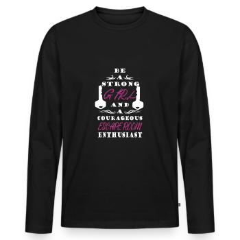 Escape Room - Men's Premium Organic Long Sleeve Shirt - black - Front - Nico (187cm)