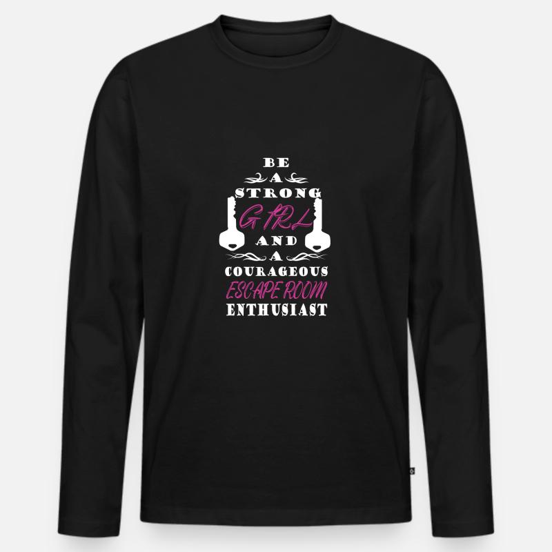 Escape Room - Männer Premium Bio Langarmshirt - Schwarz