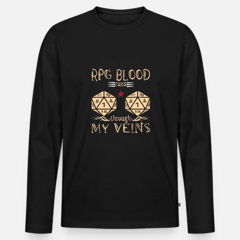 Rollenspiel - Männer Premium Bio Langarmshirt - Schwarz