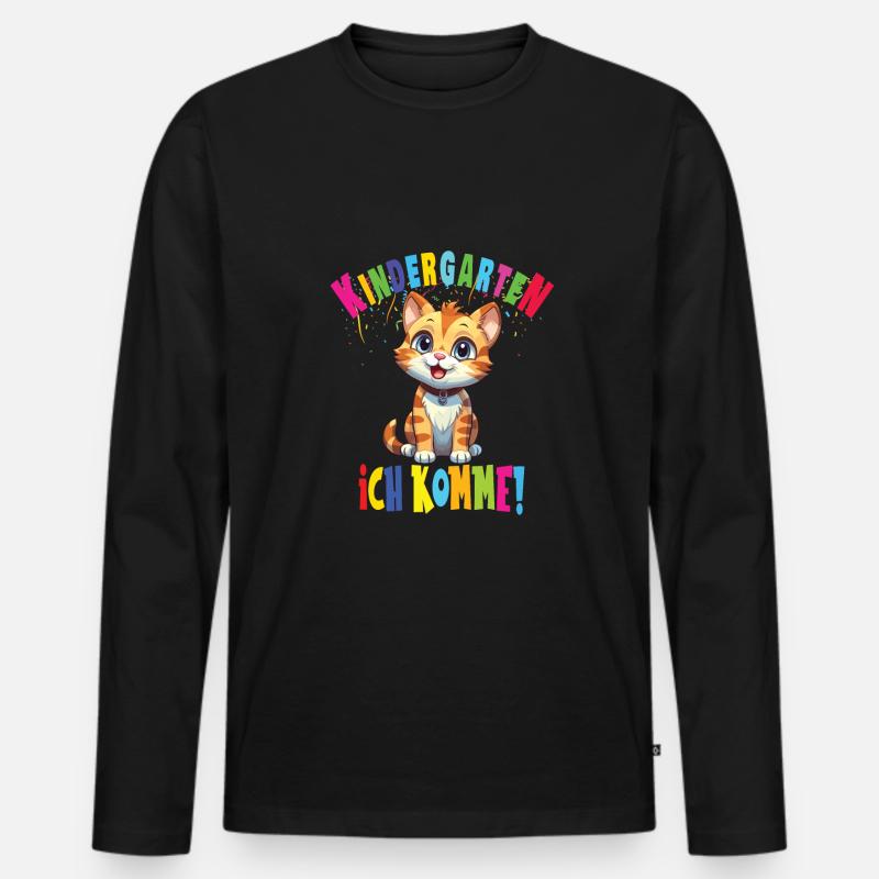 Kindergarten - Männer Premium Bio Langarmshirt - Schwarz