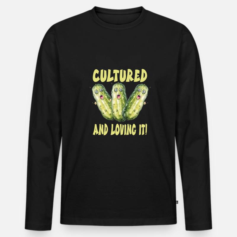 Gurken - Männer Premium Bio Langarmshirt - Schwarz
