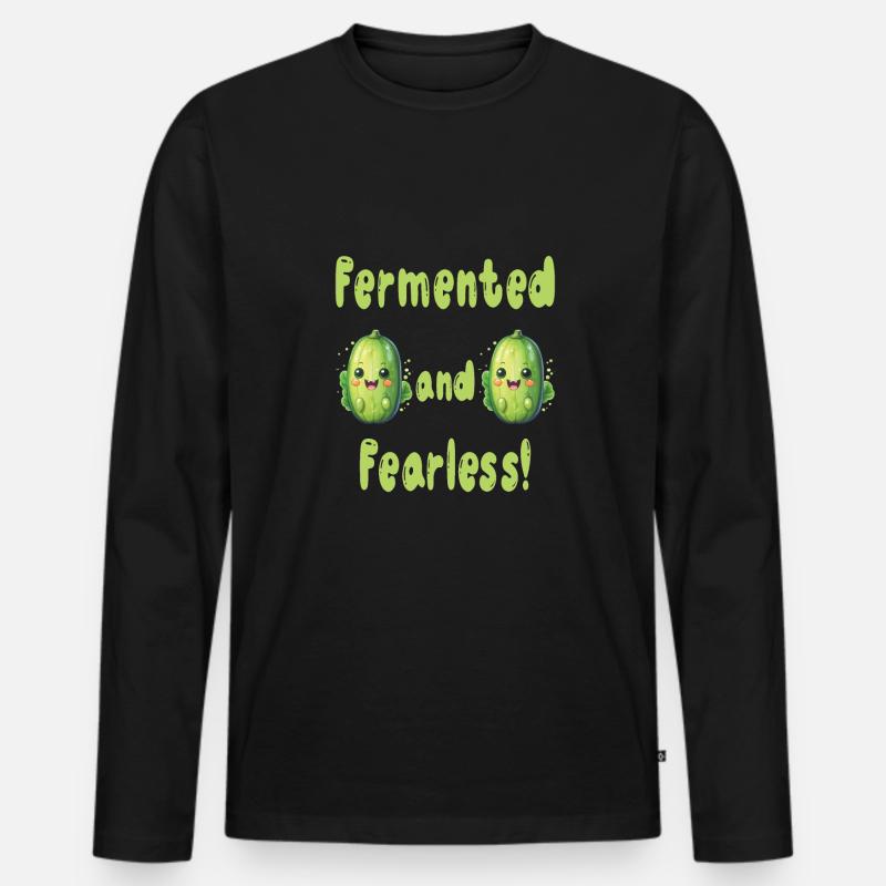 Gurken - Männer Premium Bio Langarmshirt - Schwarz