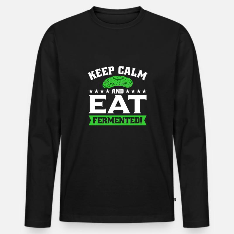Gurken - Männer Premium Bio Langarmshirt - Schwarz