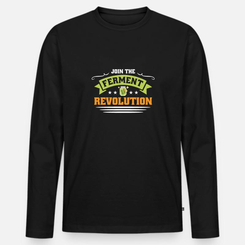 Gurken - Männer Premium Bio Langarmshirt - Schwarz