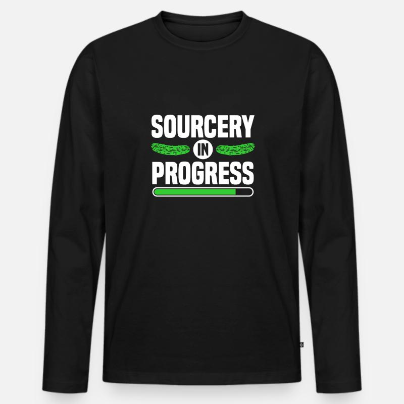 Gurken - Männer Premium Bio Langarmshirt - Schwarz