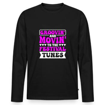 Festival - Männer Premium Bio Langarmshirt - Schwarz - Vorne - Nico (187cm)