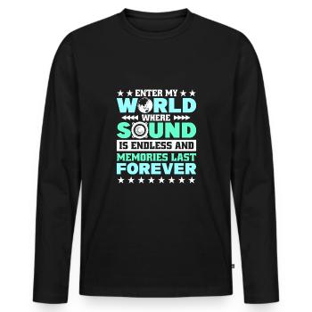 Festival - Männer Premium Bio Langarmshirt - Schwarz - Vorne - Nico (187cm)