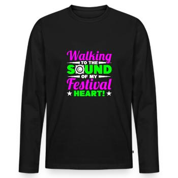 Festival - Men's Premium Organic Long Sleeve Shirt - black - Front - Nico (187cm)