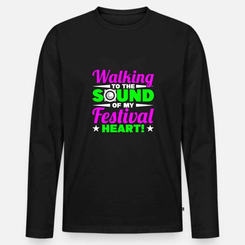 Festival - Männer Premium Bio Langarmshirt - Schwarz