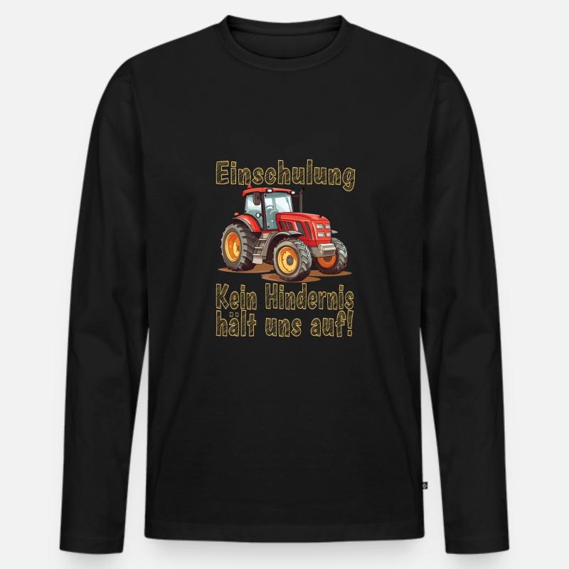 Schulkind - Männer Premium Bio Langarmshirt - Schwarz