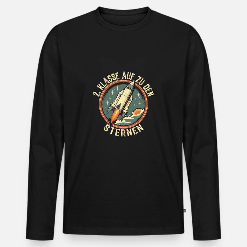 2. Schuljahr - Männer Premium Bio Langarmshirt - Schwarz