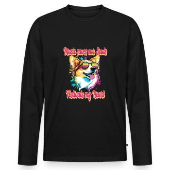 Festival - Men's Premium Organic Long Sleeve Shirt - black - Front - Nico (187cm)