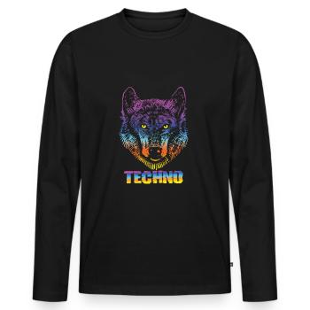 Festival - Men's Premium Organic Long Sleeve Shirt - black - Front - Nico (187cm)