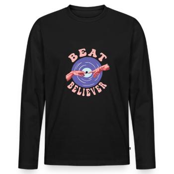 Festival - Men's Premium Organic Long Sleeve Shirt - black - Front - Nico (187cm)