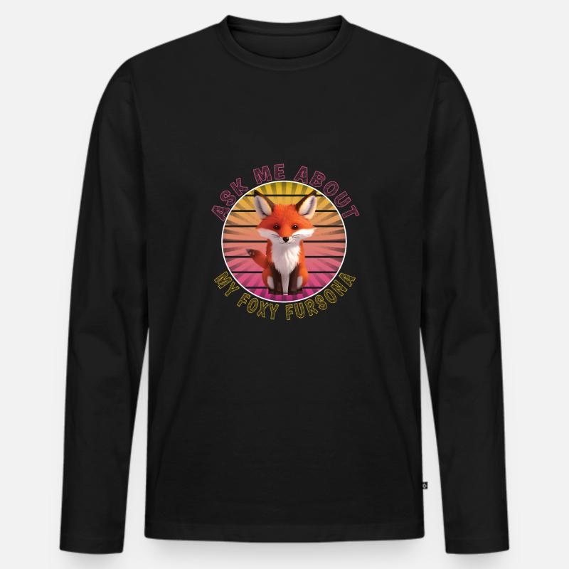 Furry Fandom - Männer Premium Bio Langarmshirt - Schwarz