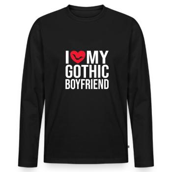 Goth Emo - T-shirt manches longues Premium bio Homme - noir - Devant - Nico (187cm)