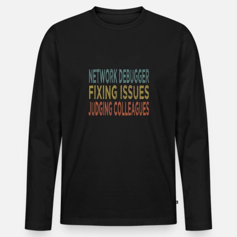 Network Engineer - Männer Premium Bio Langarmshirt - Schwarz