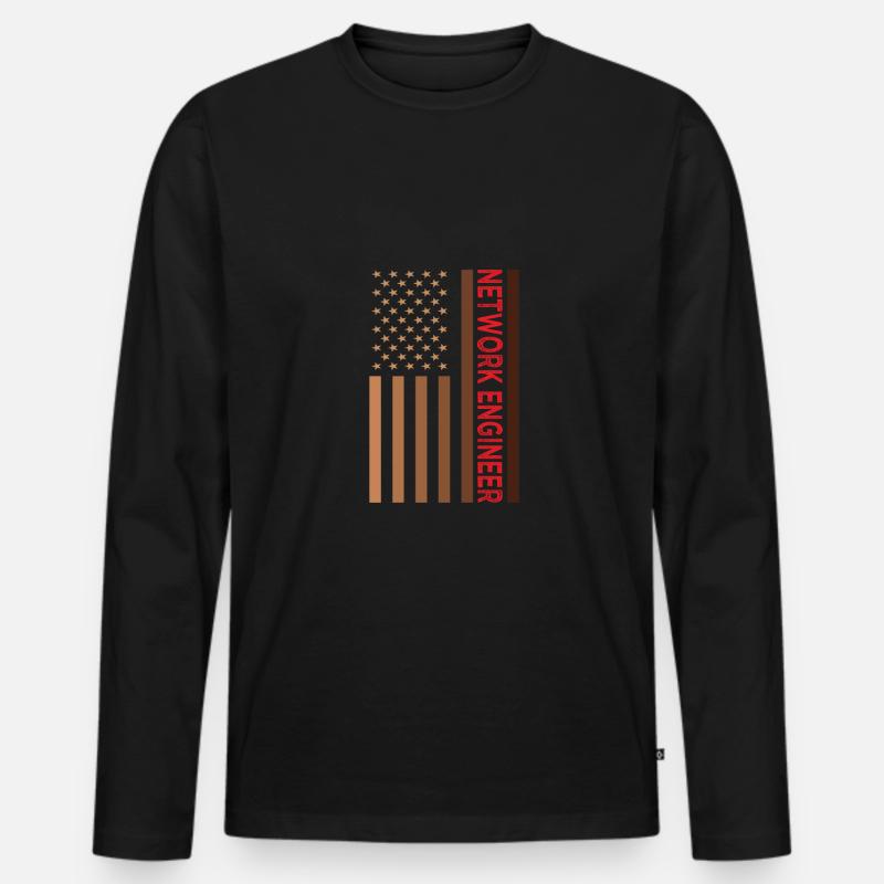 Network Engineer - Männer Premium Bio Langarmshirt - Schwarz