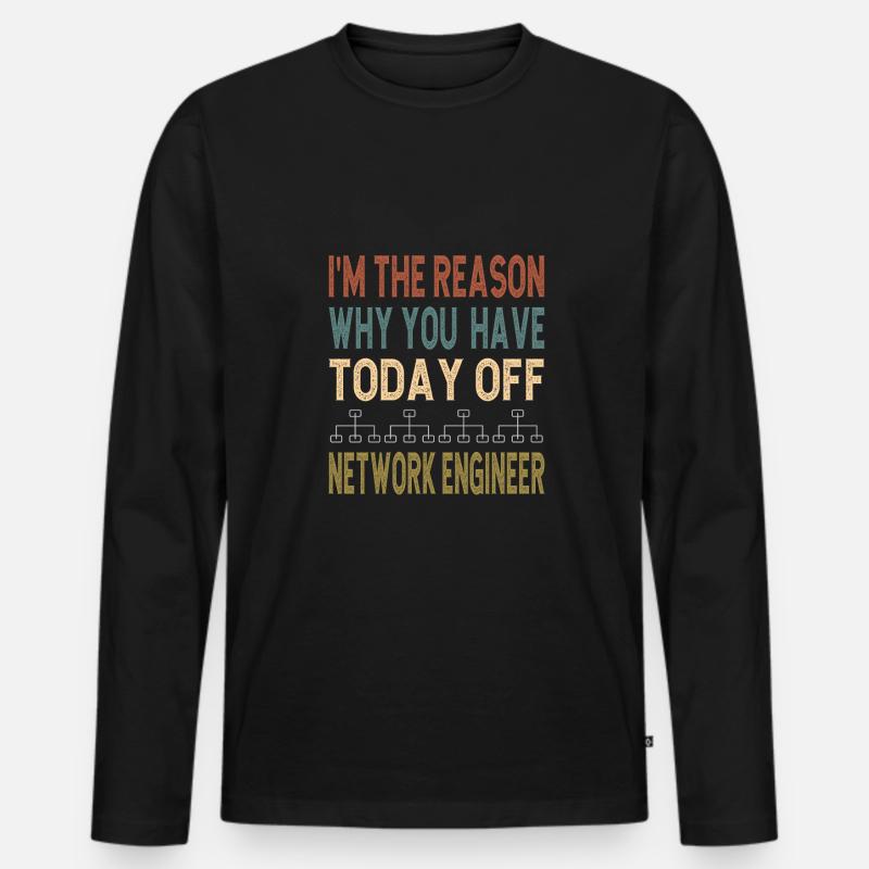 Network Engineer - Männer Premium Bio Langarmshirt - Schwarz