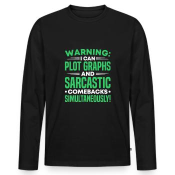 Daten Analytiker Datenschutz Beauftragter - Männer Premium Bio Langarmshirt - Schwarz - Vorne - Nico (187cm)