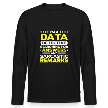 Daten Analytiker Datenschutz Beauftragter - Männer Premium Bio Langarmshirt - Schwarz - Vorne - Nico (187cm)