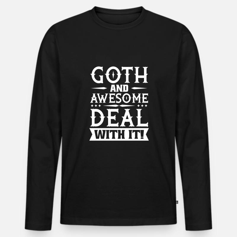 Goth Emo - Männer Premium Bio Langarmshirt - Schwarz