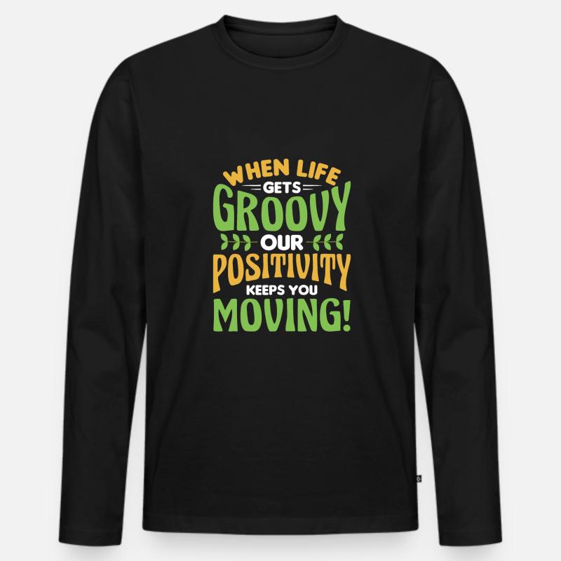 Hippie - Männer Premium Bio Langarmshirt - Schwarz