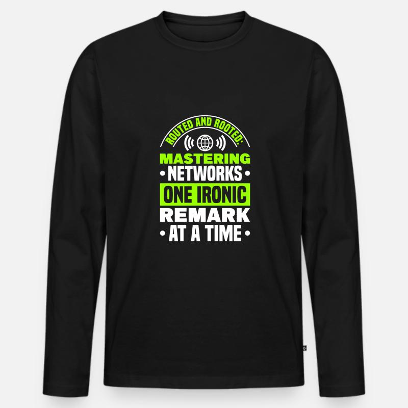 Network Engineer - Männer Premium Bio Langarmshirt - Schwarz