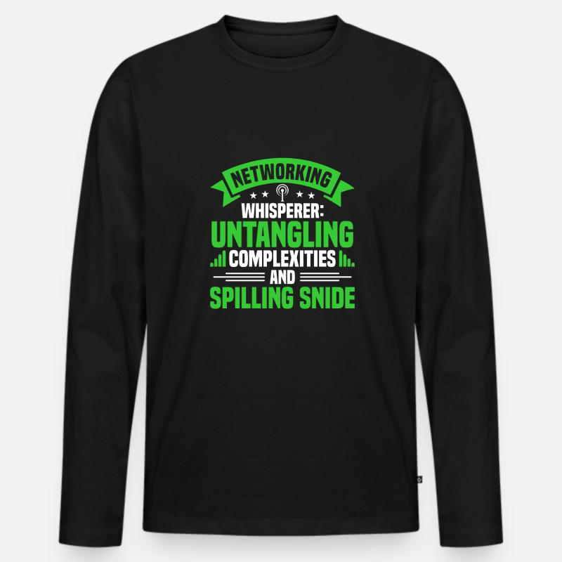 Network Engineer - Männer Premium Bio Langarmshirt - Schwarz