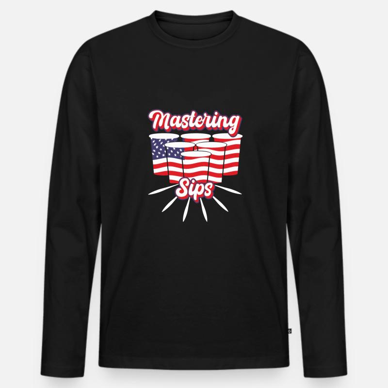 Trinkspiel - Männer Premium Bio Langarmshirt - Schwarz