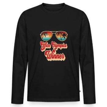 Office - Men's Premium Organic Long Sleeve Shirt - black - Front - Nico (187cm)