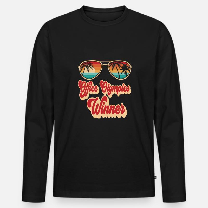 Büro - Männer Premium Bio Langarmshirt - Schwarz